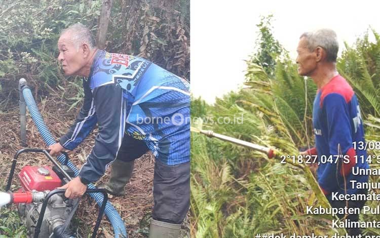 Kai Ujang dan Pak Yan, Dua Personel Senior yang Tetap Berdiri di Garis Depan Karhutla Kalteng