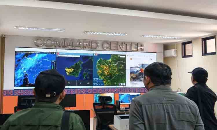 Monitoring pergerakan kabut asap lintas batas negara (ANTARA/Narwati)
