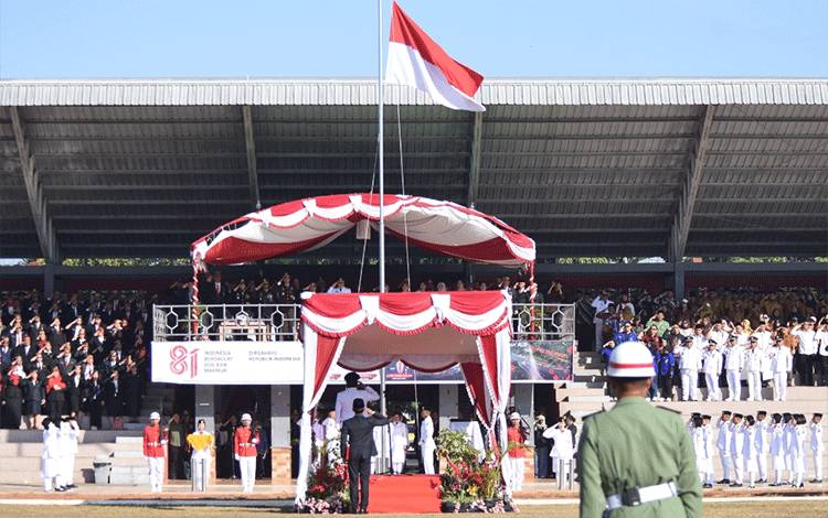 Pengibaran Bendera HUT ke-81 RI di Kabupaten Kapuas Sukses Digelar