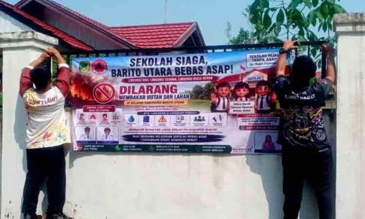 Dinas Pendidikan Barito Utara menindaklanjuti SE Bupati Barito Utara dengan memasang spanduk imbauan kepada satuan pendidikan di wilayah kabupaten setempat. ANTARA/HO-Dinas Pendidikan Barito Utara