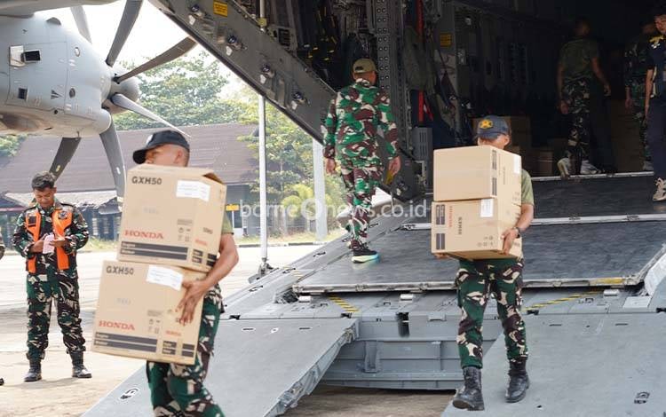 Kodam XXII/Tambun Bungai Terima Bantuan Pompa Air dan Masker untuk Penanganan Karhutla