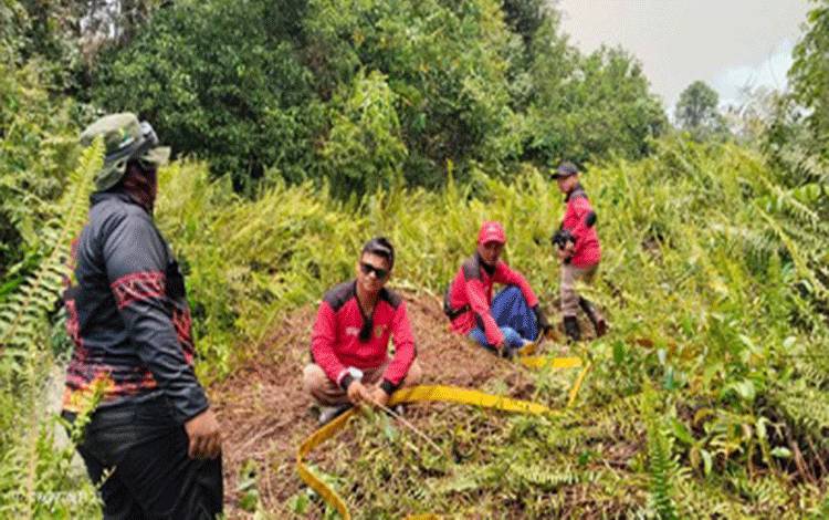 Api Terdeteksi di Tengah Hutan KM 20, Satgas Karhutla Kobar Lakukan Pemadaman