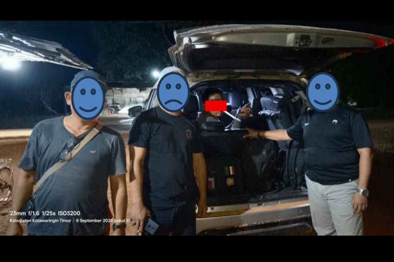 Tim Gakkum dan Reskrimsus Polda Kalteng mengamankan Pelaku BG . ANTARA/Dokumentasi Pribadi.