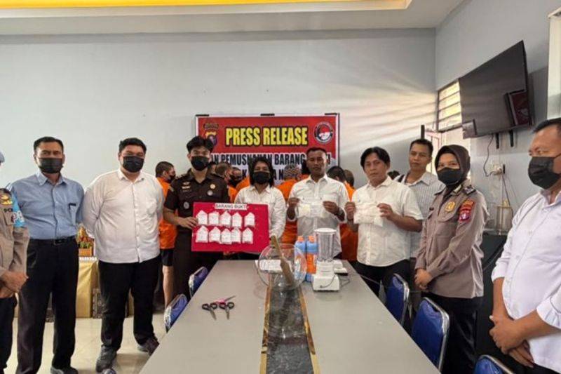860 Gram Sabu yang Dimusnahkan Polresta Palangka Raya Berasal dari 13 Tersangka