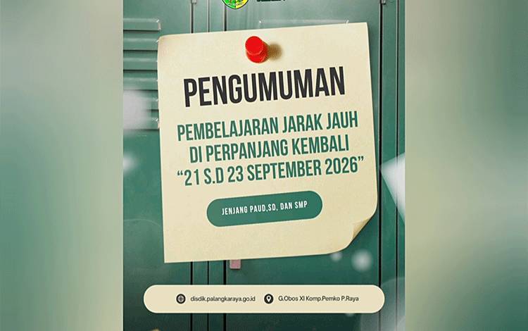 Pemko Palangka Raya Perpanjangan PJJ Hingga 26 September