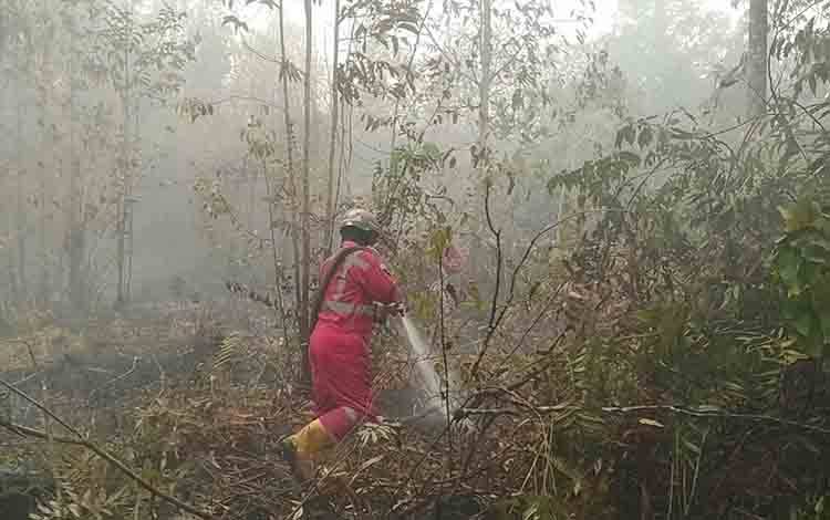 91 Menit Berjibaku, Tim Gabungan Padamkan Karhutla 0,5 Hektare di Ampah Kota