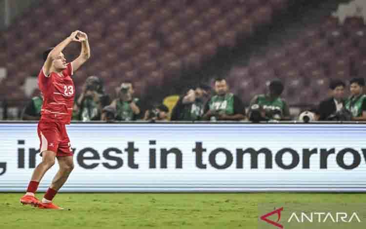 Pesepak bola Timnas Indonesia Justin Hubner berselebrasi setelah mencetak gol ke gawang Timnas Bangladesh dalam pertandingan penyisihan Grup A FIFA ASEAN Cup 2026 di Stadion Utama Gelora Bung Karno, Senayan, Jakarta, Kamis (1/10/2026). Timnas Indonesia mengalahkan Bangladesh dengan skor 9-2. ANTARA FOTO/M Risyal Hidayat/tom.