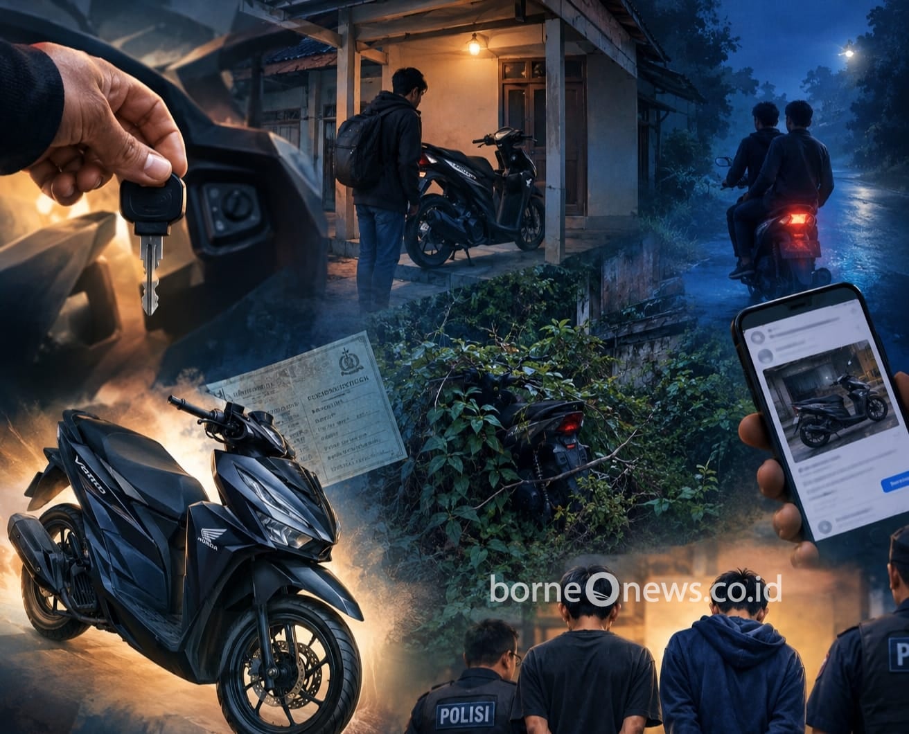 Dua Orang Pencuri Motor di Kapuas Diringkus Polisi