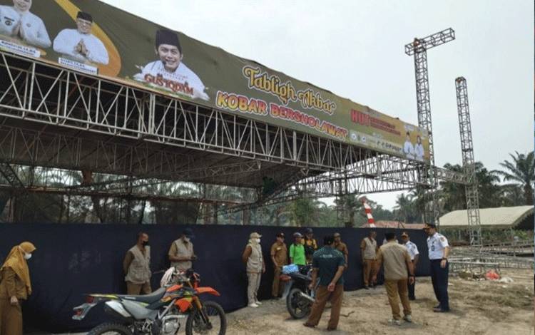 Dishub Kobar Petakan Kantong Parkir Kobar Bersholawat di Kadipi