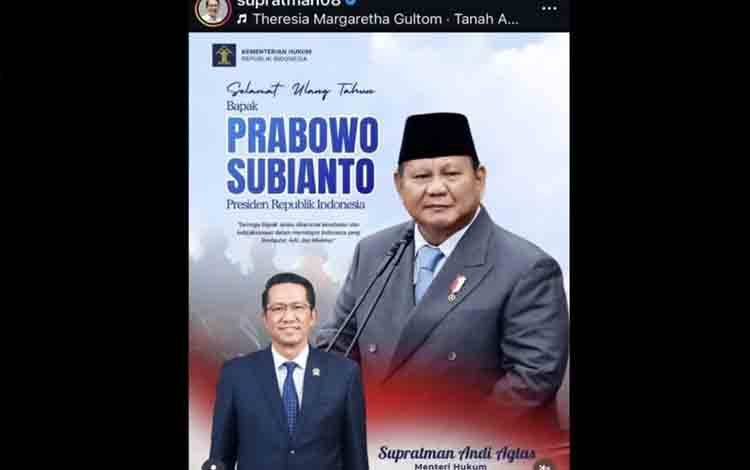 Menkum Harapkan Prabowo Bawa Indonesia Makin Maju dan Sejahtera