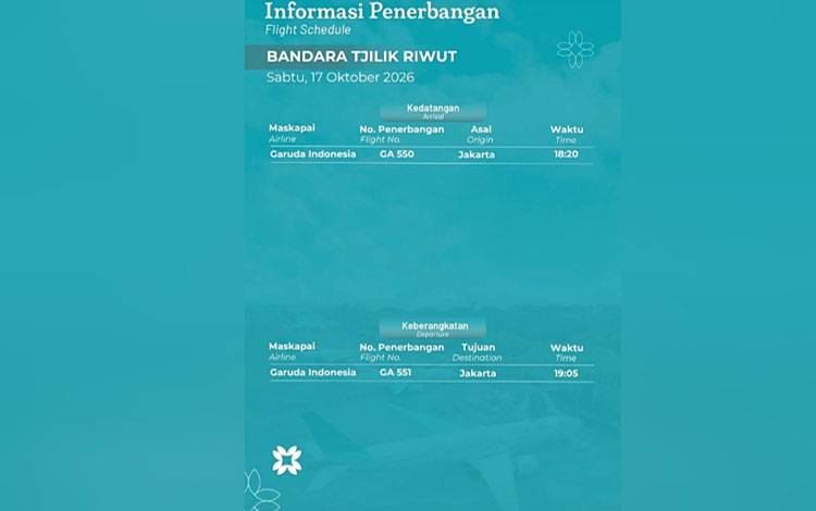 Jarak Pandang Terbatas, Penerbangan Garuda di Bandara Tjilik Riwut Petang ini Dibatalkan