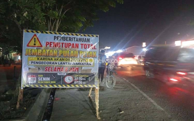 PENGUMUMAN: Jembatan Pulau Petak Kapuas Bakal Ditutup Total 8 Jam
