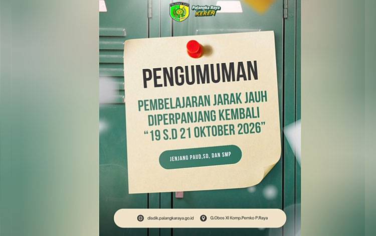 PJJ di Palangka Raya Diperpanjang Hingga 21 Oktober 2026 Karena Kualitas Udara Masih Berbahaya