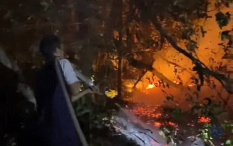 Api Kebakaran Hutan Merambat ke Pesalat di TN Tanjung Puting