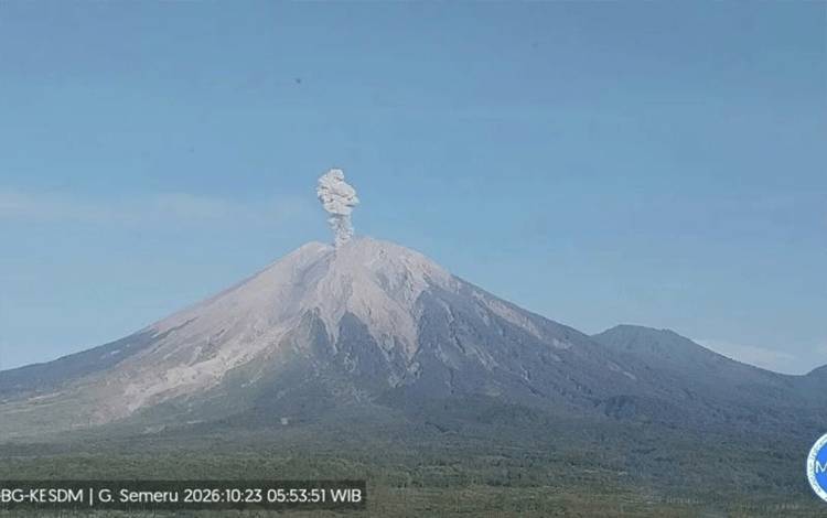 Erupsi Gunung Semeru Terjadi Enam Kali dengan Tinggi Letusan Hingga 1,2 Km