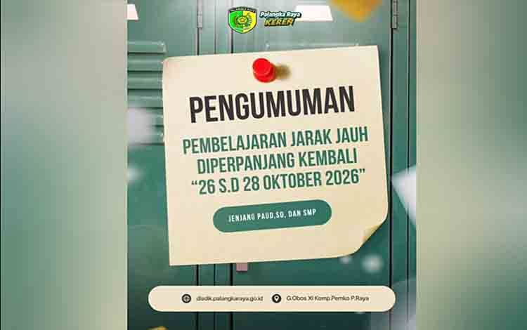 Kualitas Udara Masih Berbahaya, Disdik Palangka Raya Perpanjang Pembelajaran Jarak Jauh