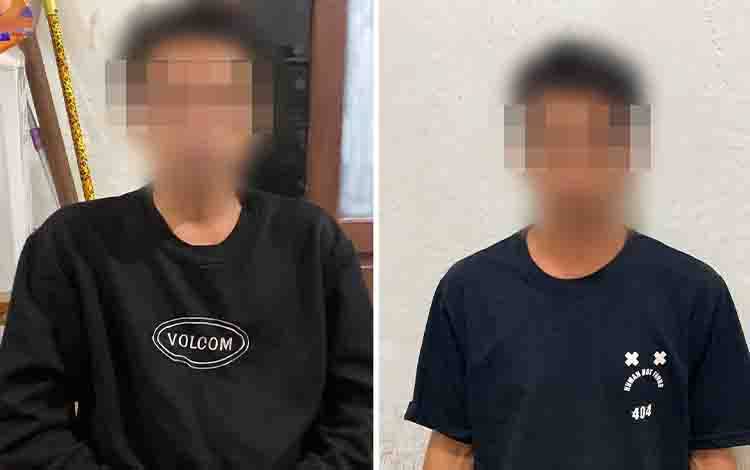 Dua pelaku pencurian perengkat telekomunikasi Telkomsel saat diamankan Polres Kotim. (FOTO: IST).