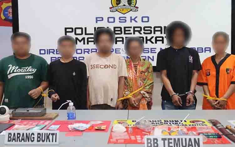 Gerebek Kawasan Puntun, Polda Kalteng Amankan 6 Tersangka dan 56 Paket Sabu