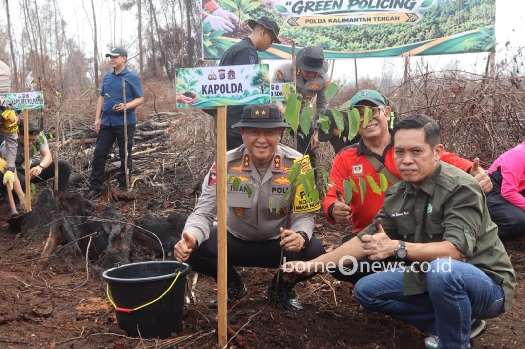 Kapolda Kalteng Pimpin Penanaman 1.000 Bibit Belangiran di Lahan Bekas Karhutla Pulang Pisau